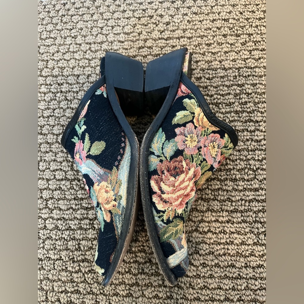 Greater LA vtg FLoral Tapestery Mule cottagecore boho granny dark romantic Sz 7 - Picture 7 of 12